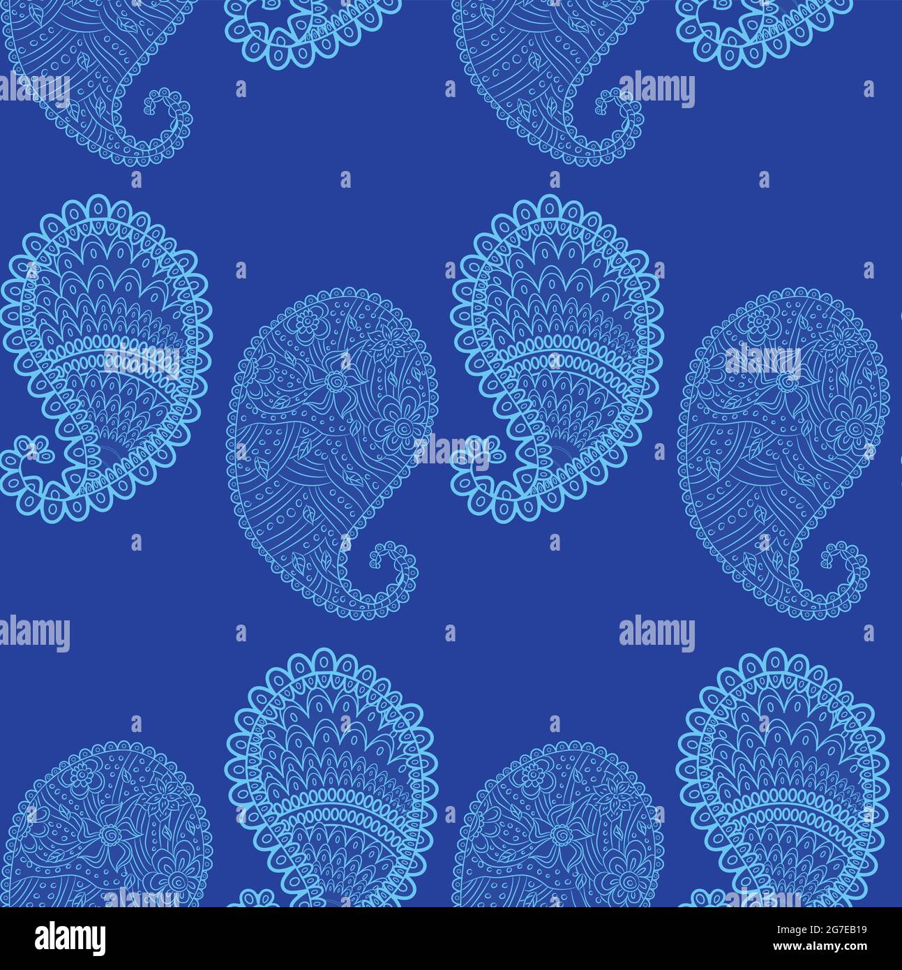 Turkish cucumber pattern in classic style. Traditional motif. Abstract ...