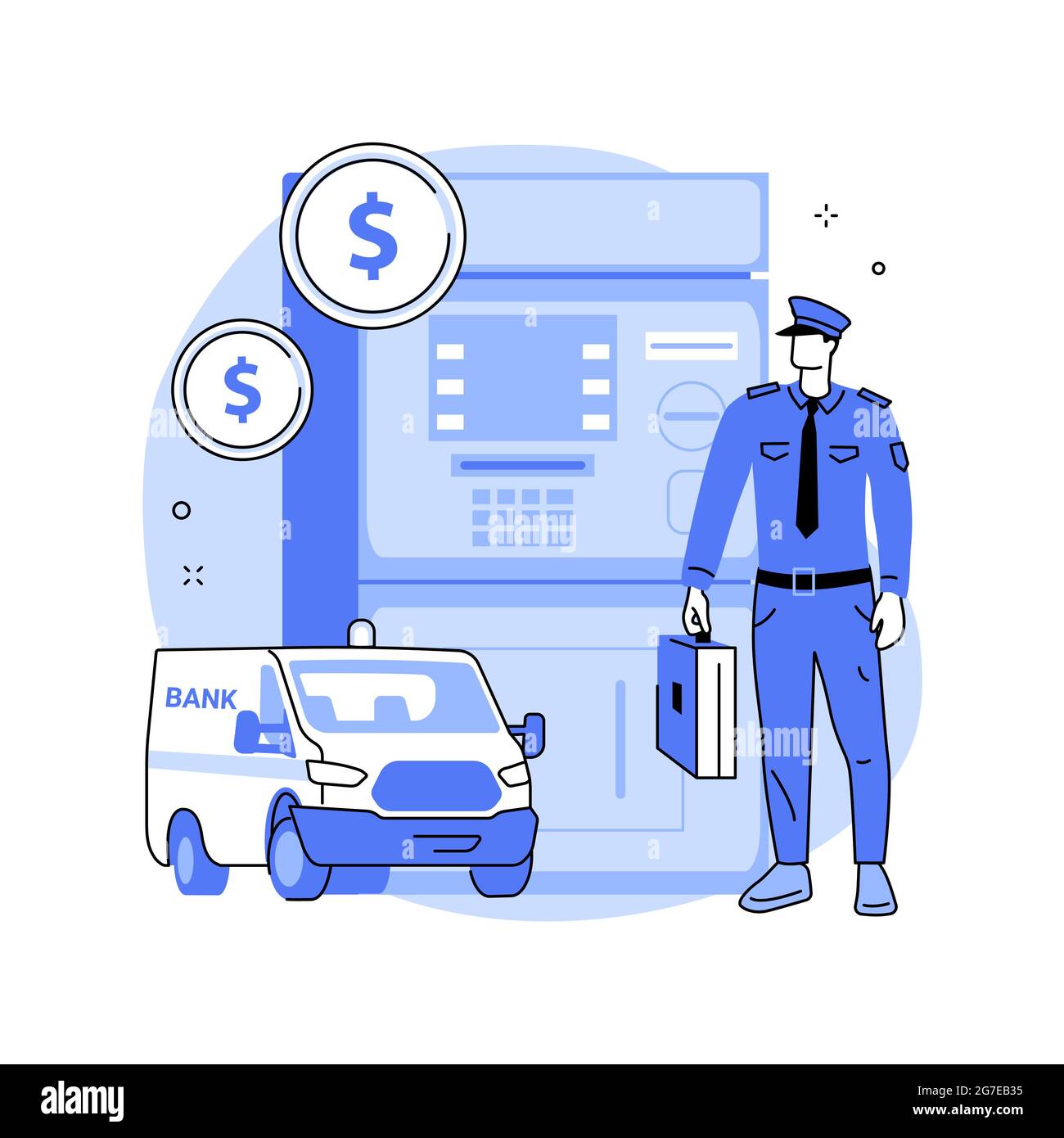 Cash-in-transit abstract concept vector illustration. Stock Vector