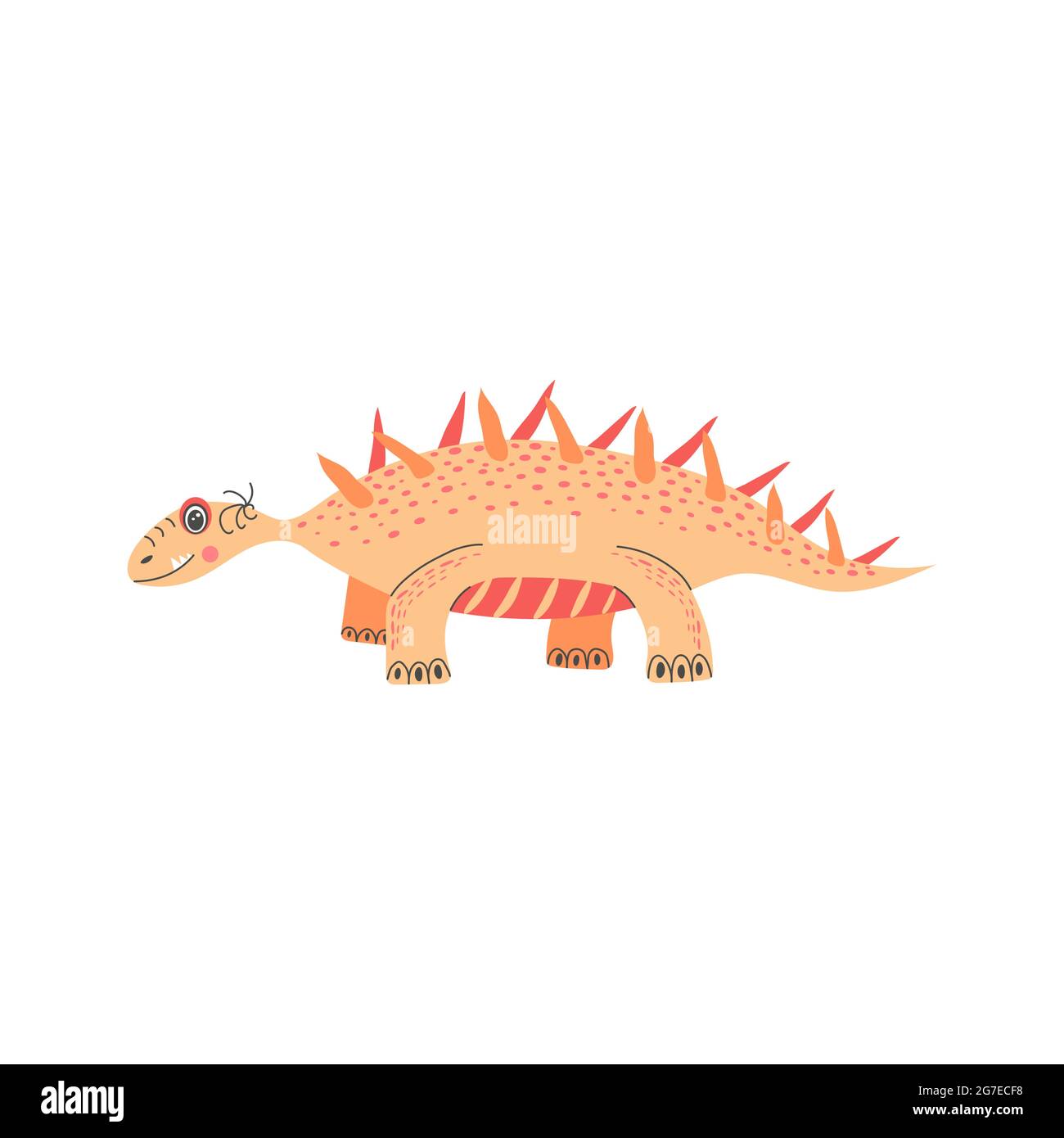 Cute colorful dinosaurs isolated on white background Stock Vector Image ...