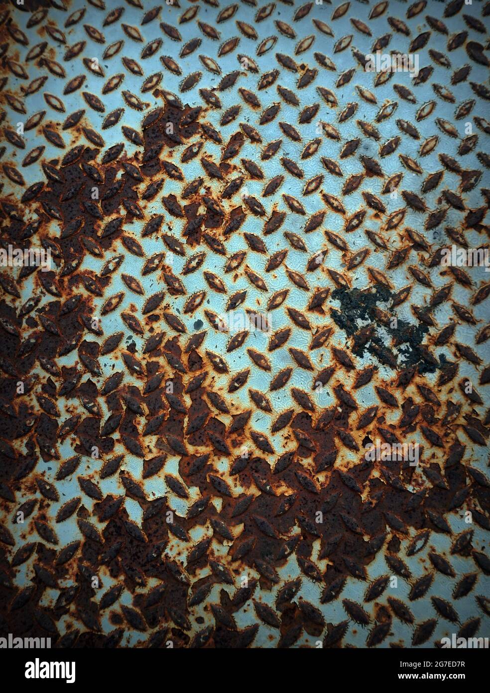 The surface of the steel plate is rusted , corrosion, weathered , vintage Stock Photo