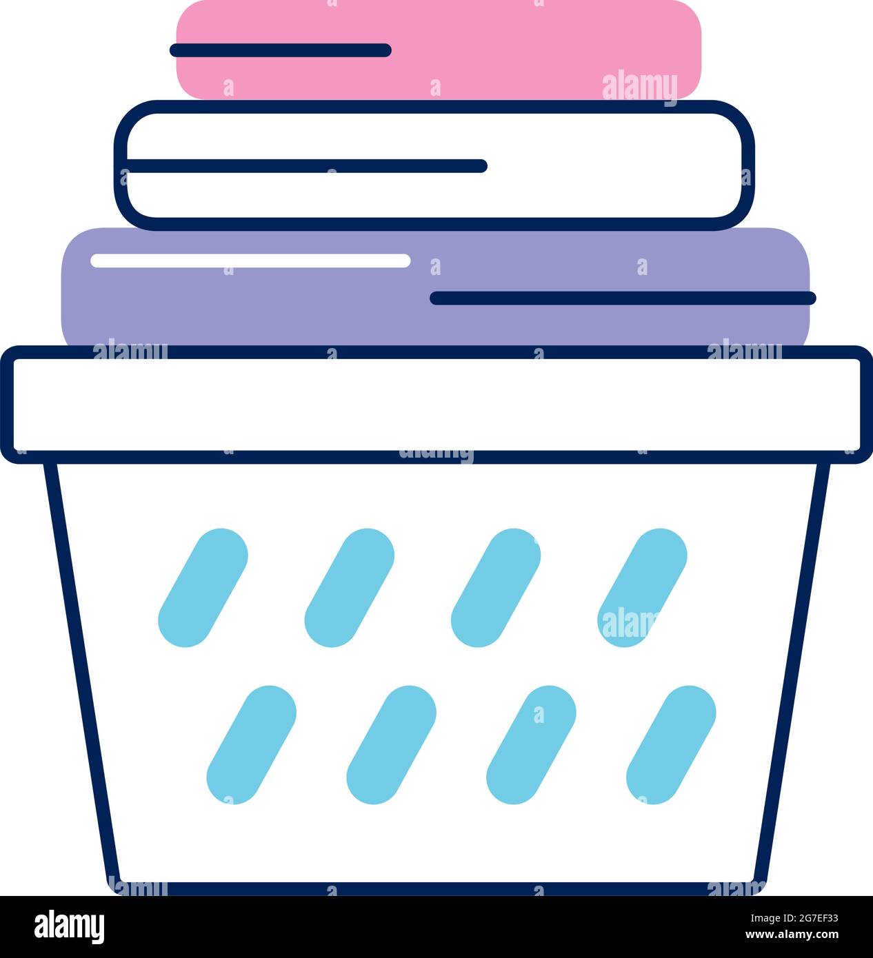 basket with clothes laundry icon Stock Vector