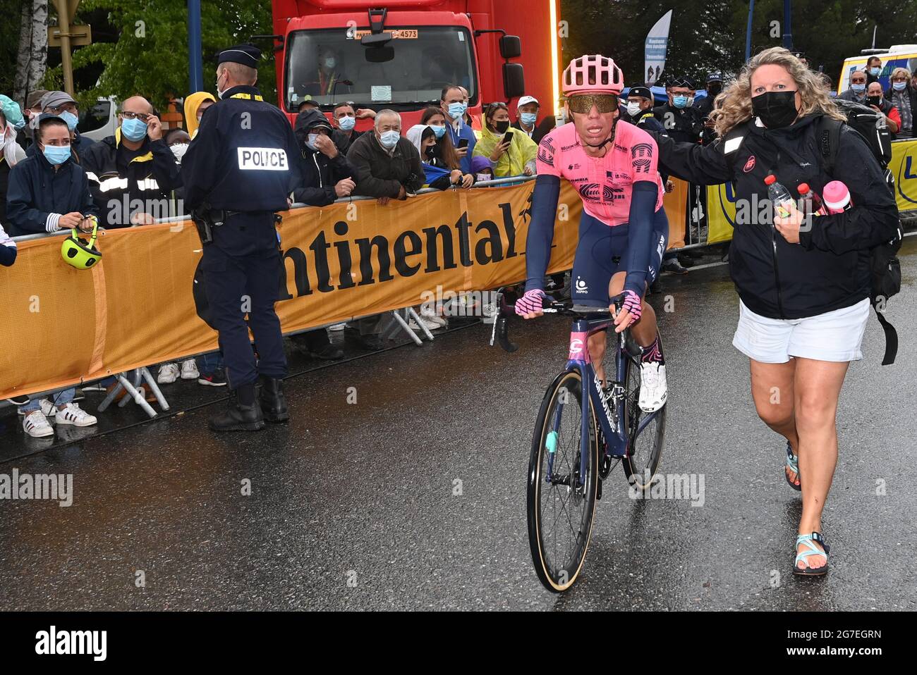 France, Tuesday 13th July, 2021. URAN Rigoberto (COL) of EF EDUCATION - NIPPO during stage 16 of the Tour de France, Tuesday 13th July, 2021. Photo credit should read: Pete Goding/GodingImages Stock Photo