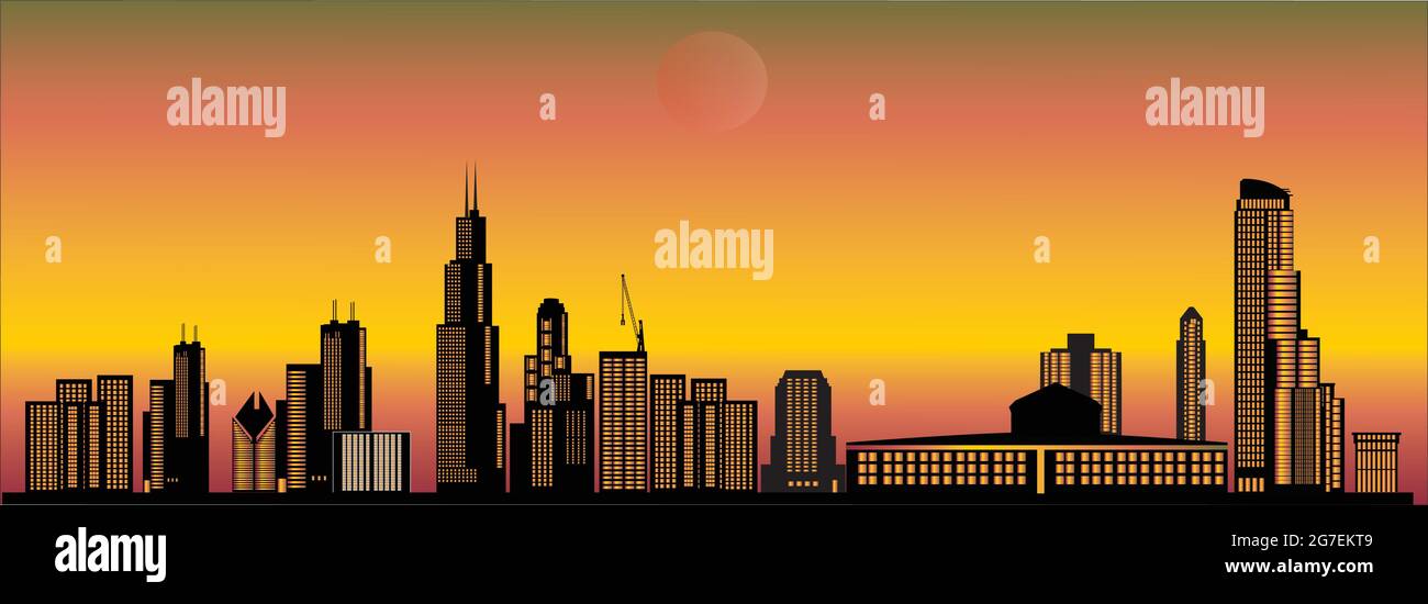 Chicago city skyline united states Stock Vector Image & Art - Alamy