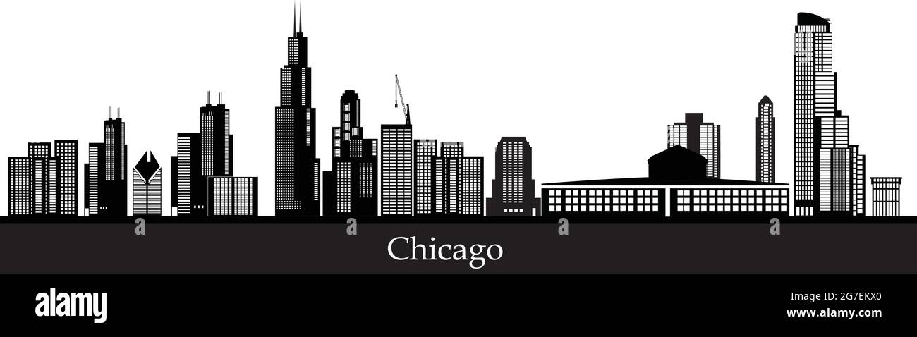 Chicago city skyline Stock Vector Image & Art - Alamy