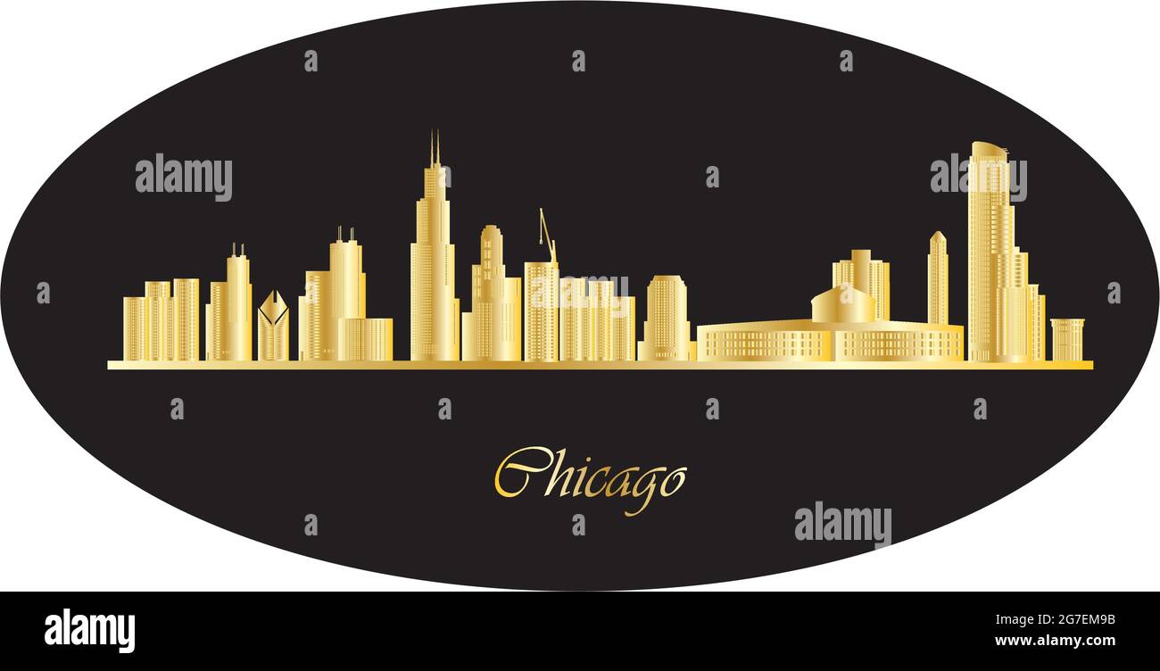 Chicago city skyline silhouette background hi-res stock photography and ...