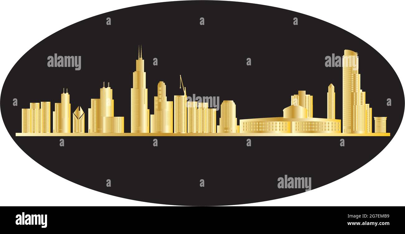 Chicago city skyline Stock Vector Image & Art - Alamy