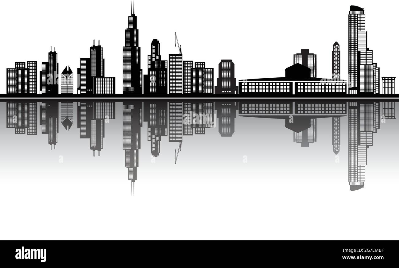 Chicago city skyline Stock Vector Image & Art - Alamy