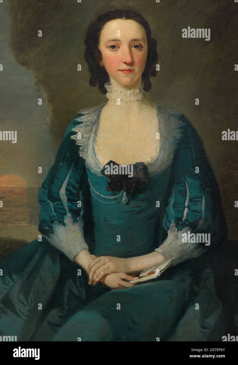 Flora Macdonald (1722-1790). Scottish Jacobite heroine. Portrait by Richard Wilson in 1747 (1714-1782). Oil on canvas (117 x 93,3 cm). Detail. National Portrait Gallery. London, England, United Kingdom. Stock Photo
