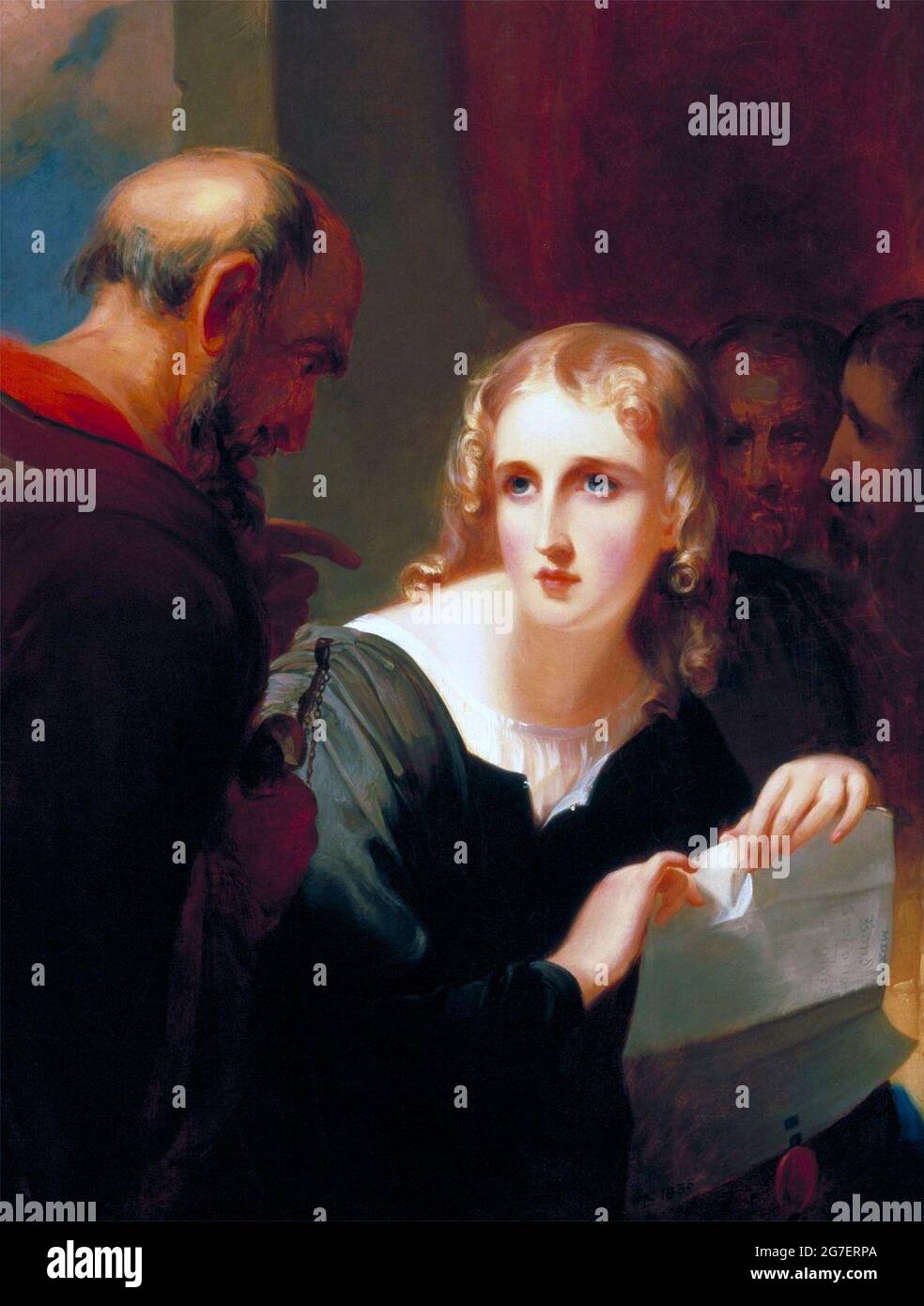 Portia and Shylock - Thomas Sully, 1835 Stock Photo