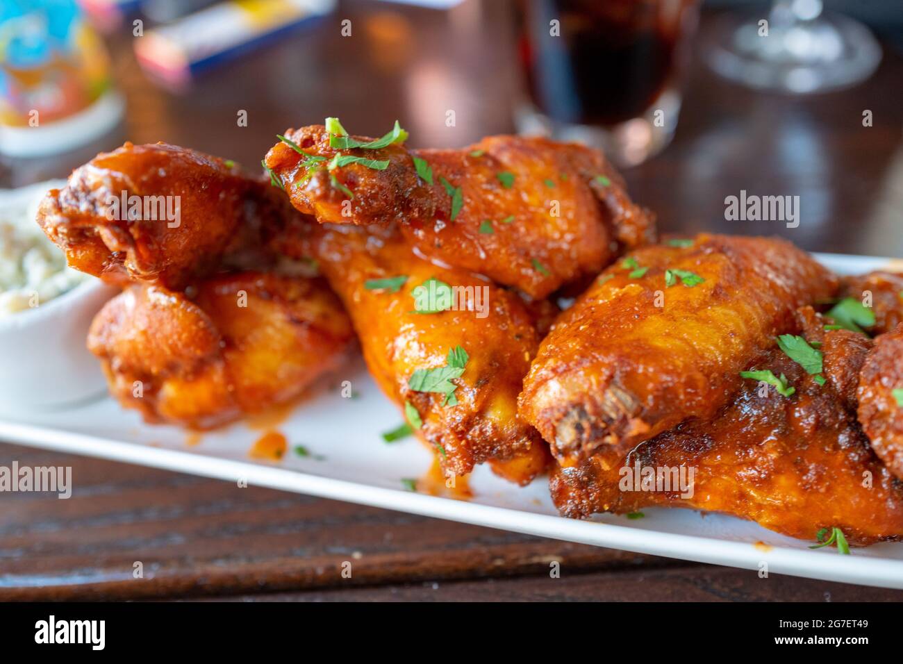 Buffalo chicken wings at the Coop restaurant, Lafayette, California