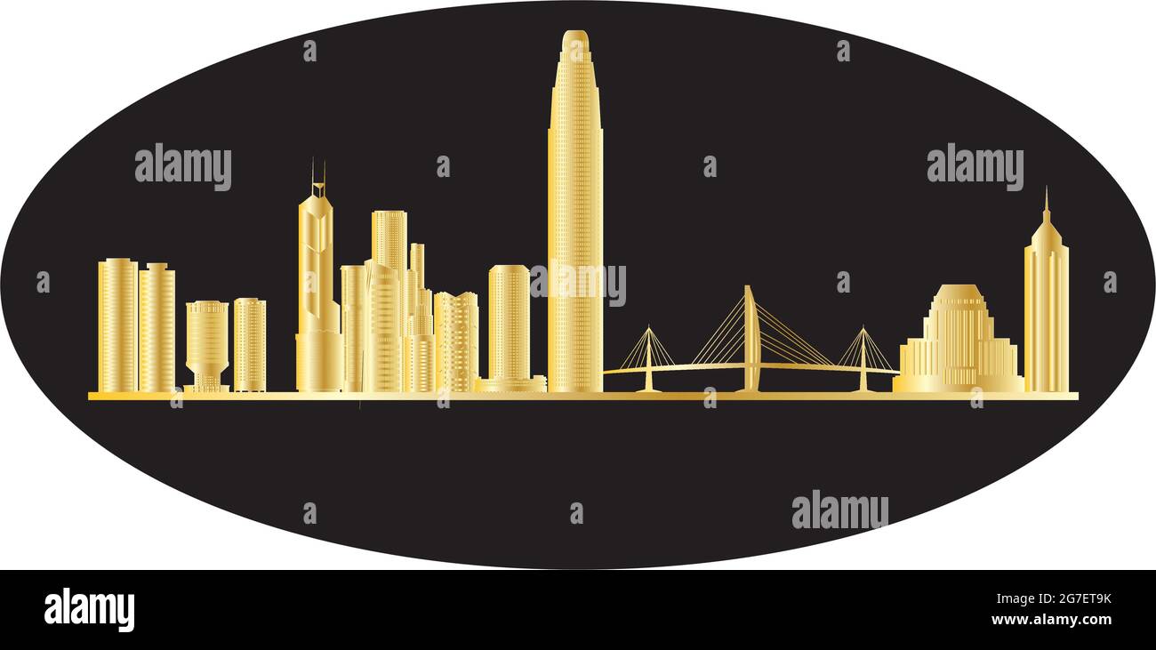 Houston skyline bridge Stock Vector Images - Alamy