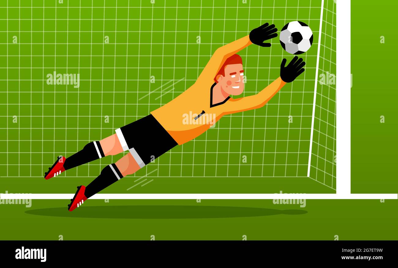 Soccer Goalie Dive Clipart