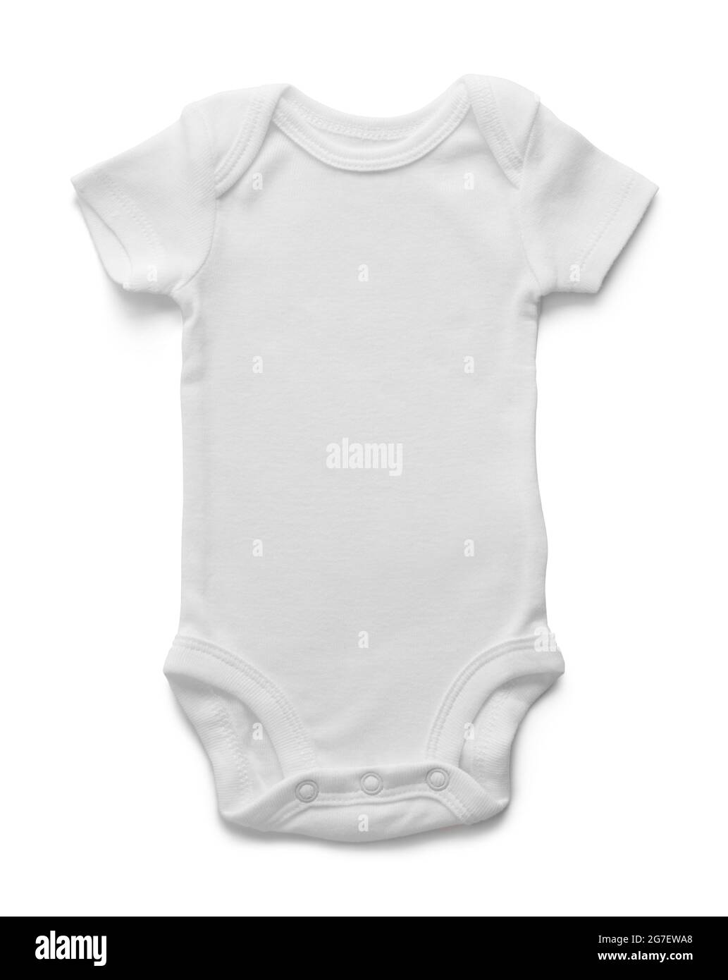 Infant Baby Onesie Outfit Cut Out On White. Stock Photo