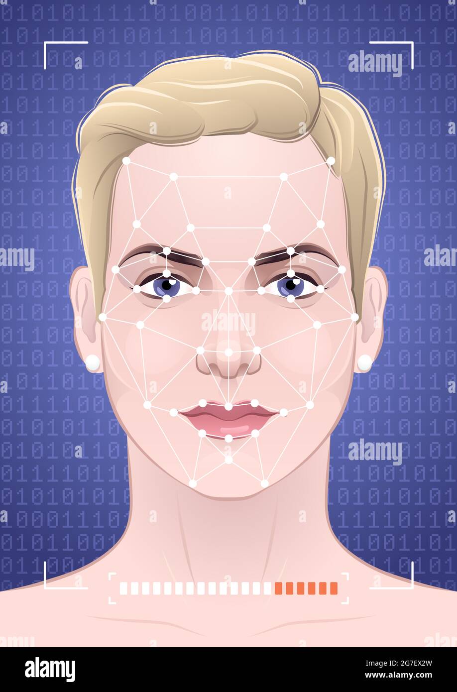 Biometric Facial Recognition Stock Vector