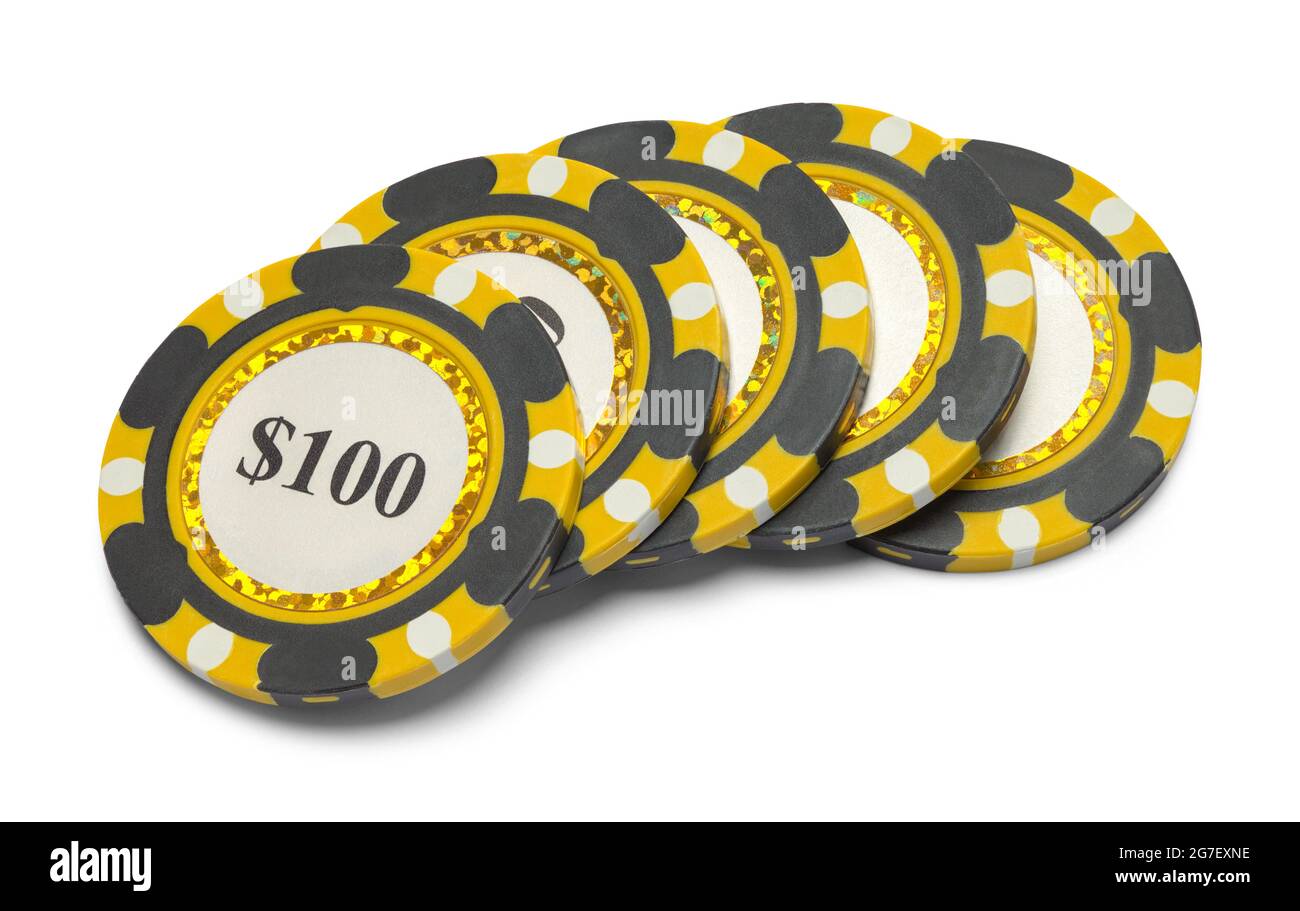 Group of Casino Poker Chips Cut Out on White Stock Photo Alamy