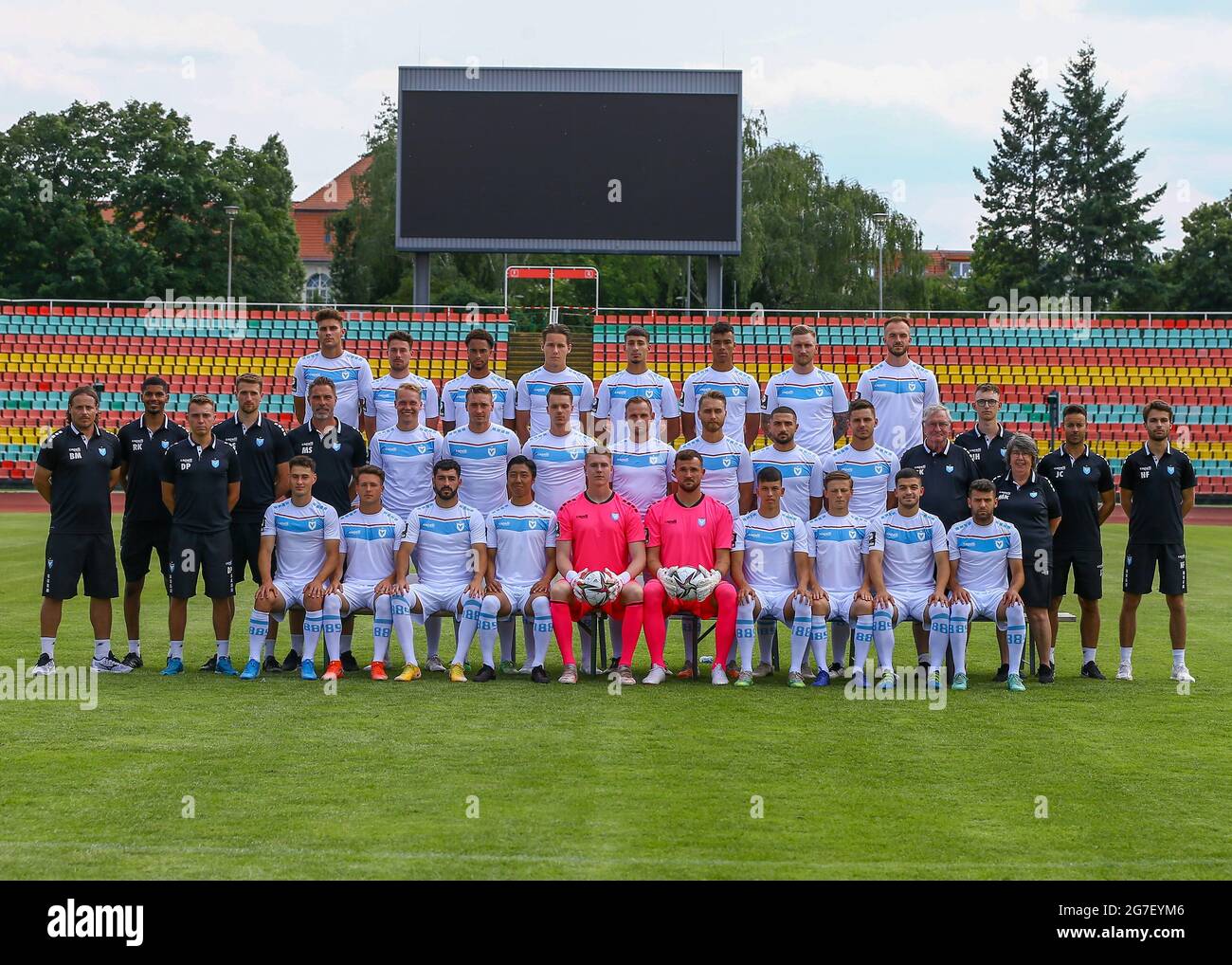 13 July 2021, Berlin: Soccer, 3. league, team and portrait fots of FC ...