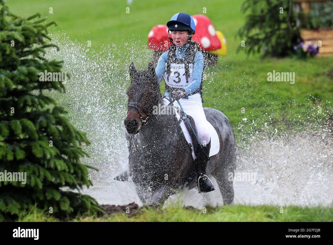 MARLBOROUGH, UK. JULY 10TH. Alexandra Horne riding Burley Morse during PT Section M Cross Country event at the Barbury Castle International Horse Trials, Marlborough, Wiltshire, UK on Saturday 10th July 2021. (Credit: Jon Bromley | MI News) Stock Photo
