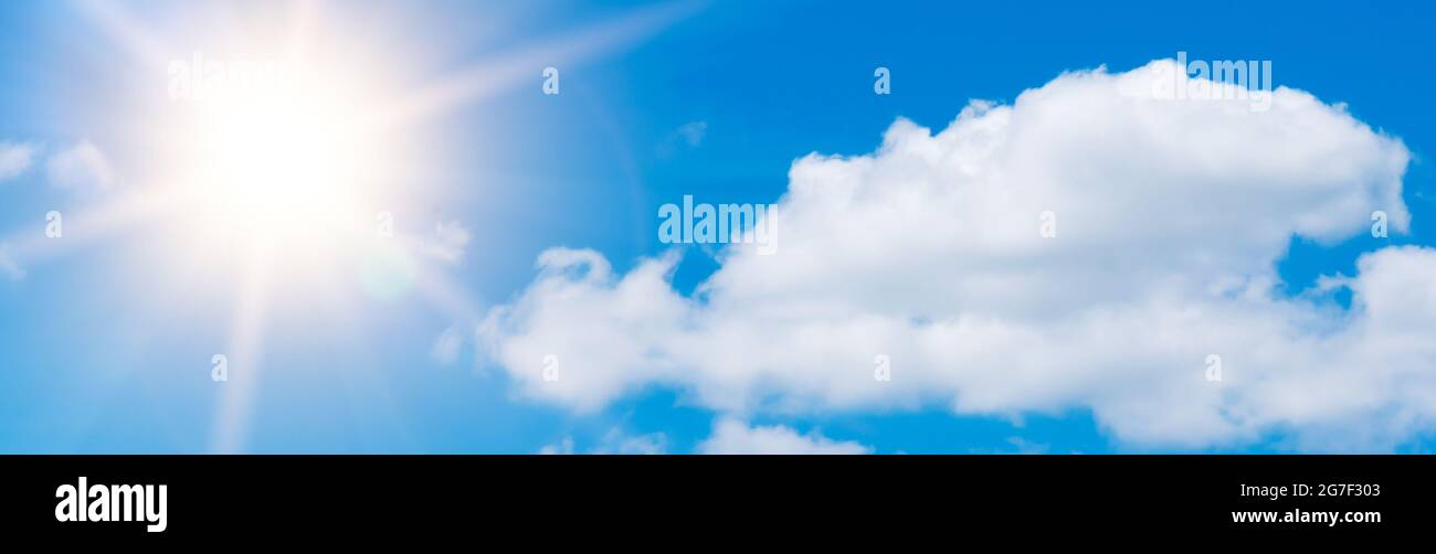 The sun against the sky. High temperature concept, summer heat Stock Photo