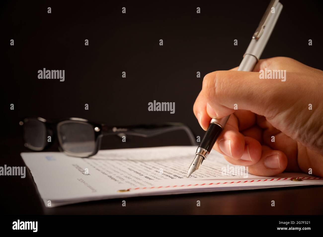 Lawyer, accountant, notary public working in the office. Law and