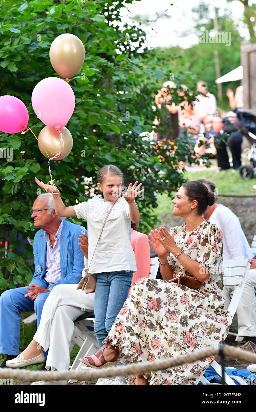 Sweden's King CarlGustaf, Princess Estelle and Crownprincess Victoria