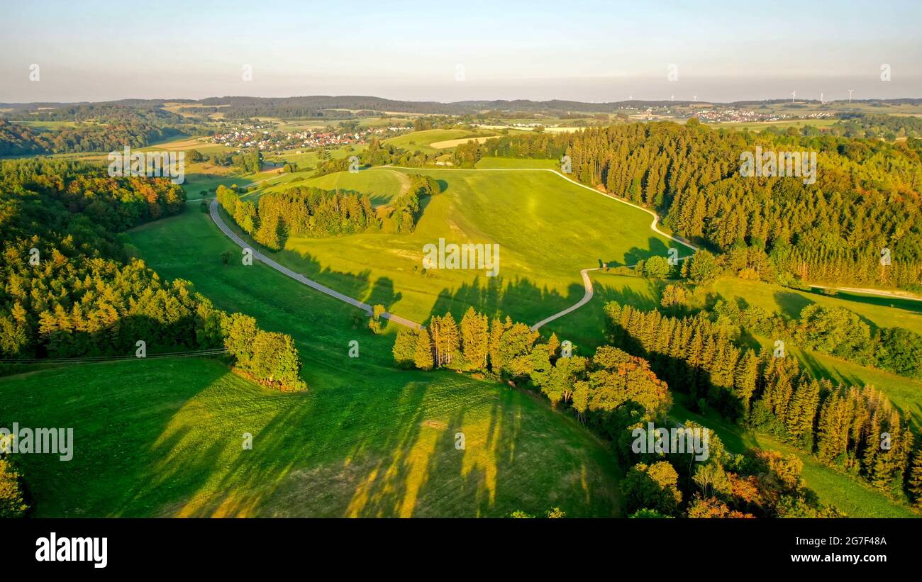 Aerial view of green dense forests on a sunny day Stock Photo - Alamy