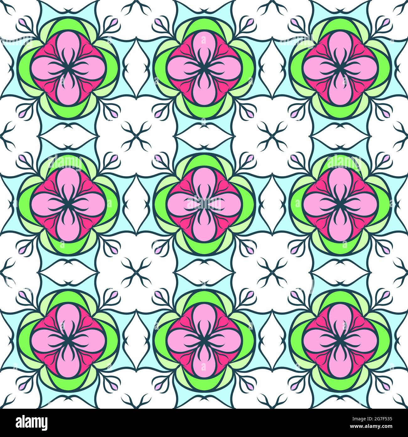 Repeating Pattern Colorful Illustration of colorful geometrical repeat patterns on a light ...