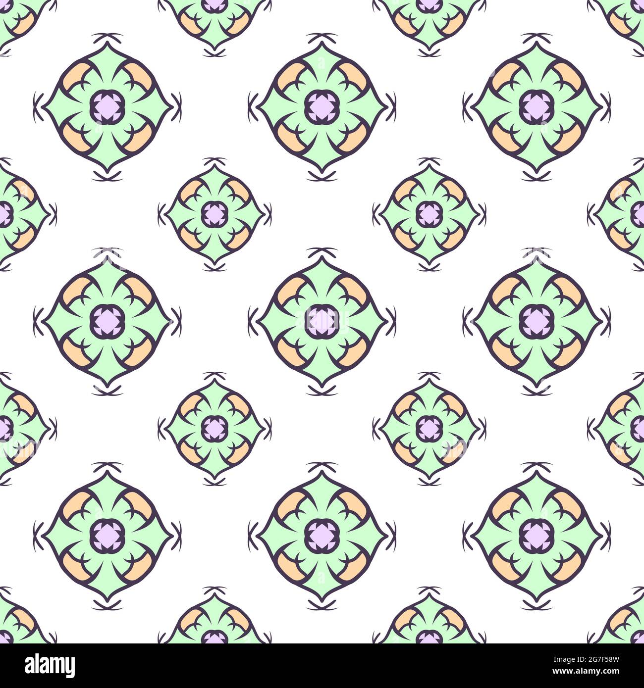 Repeating Pattern Colorful Illustration of colorful geometrical repeat patterns on a white ...