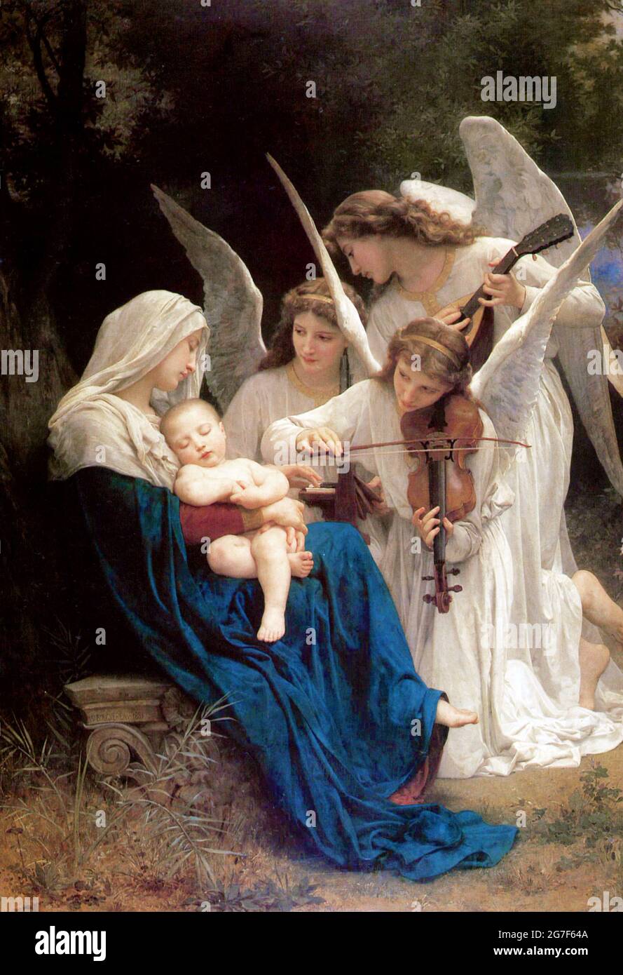 Song of the Angels (1881) by William-Adolphe Bouguereau Stock Photo