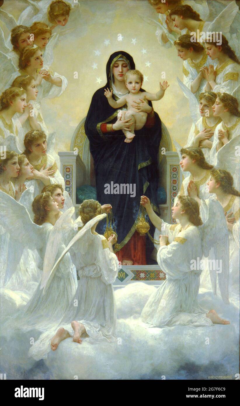 Queen of the Angels (1900) by William-Adolphe Bouguereau Stock Photo