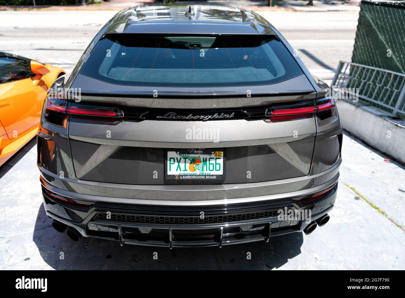 Los Angeles, California USA - April 14, 2021: black Lamborghini Urus suv  car parked in LA. back view Stock Photo - Alamy
