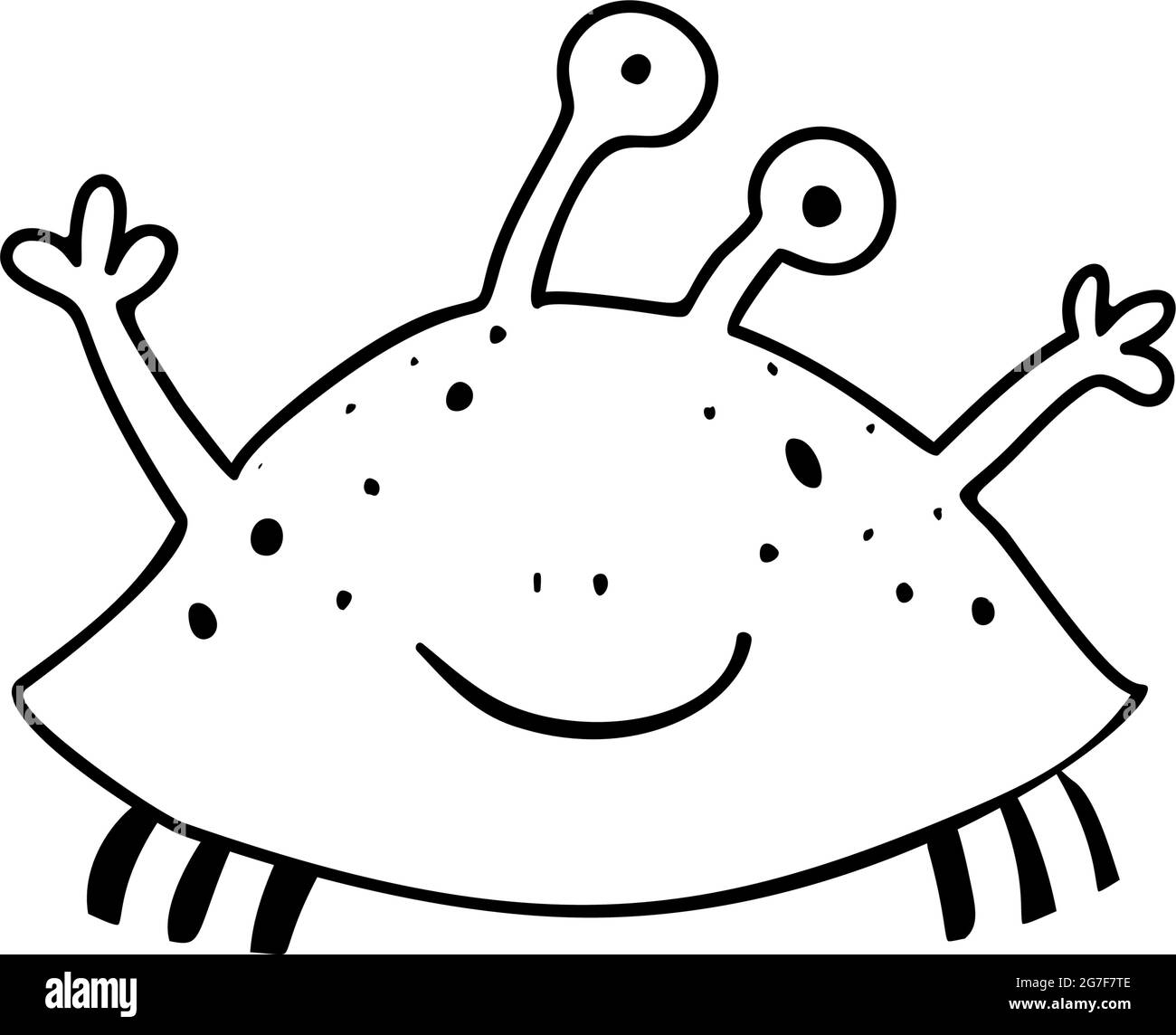 Cute Crab or Shellfish Monster Coloring Page Stock Vector Image & Art