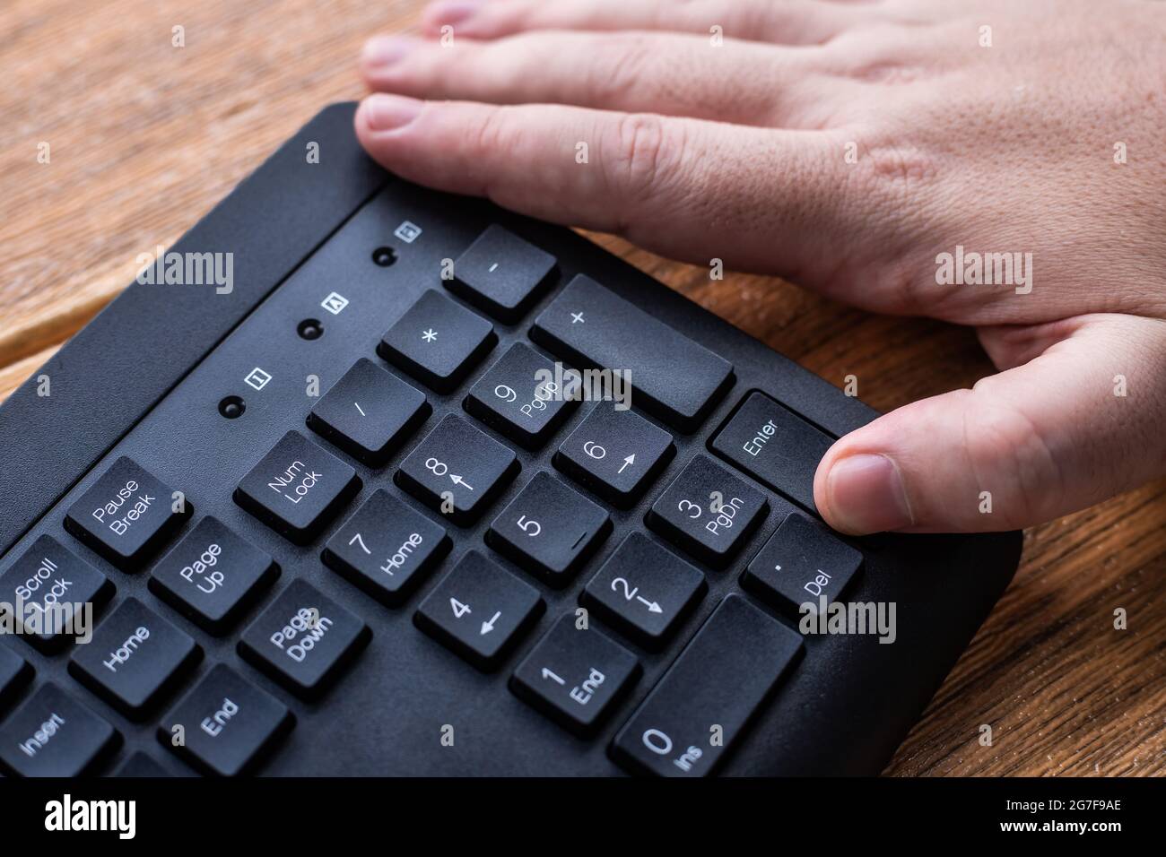 Hands Pointing Pressing Computer Keyboard Keys Typewriting New Ideas. Fingers Tapping Typing