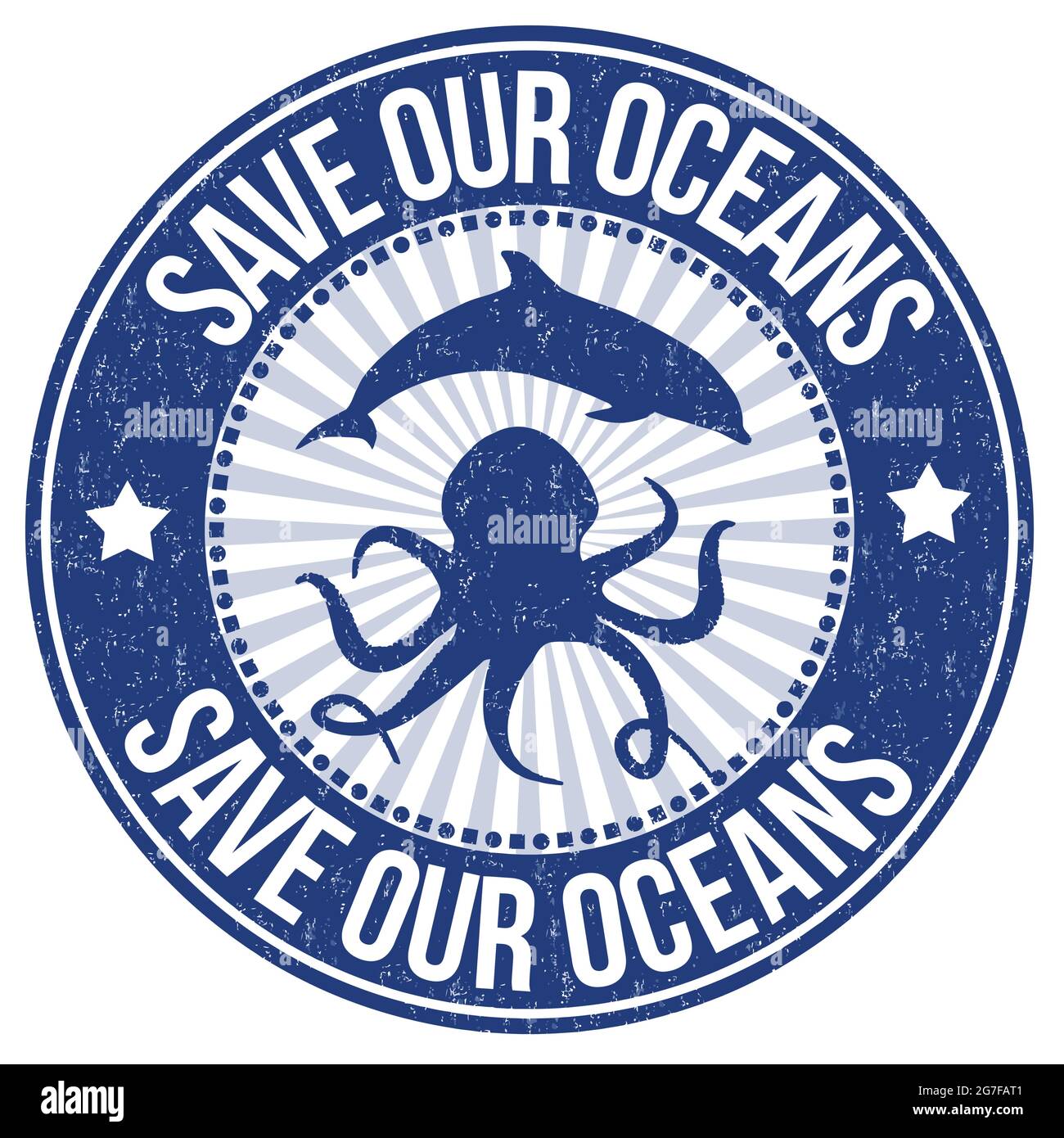 Save Our Oceans Grunge Rubber Stamp On White Background, Vector 