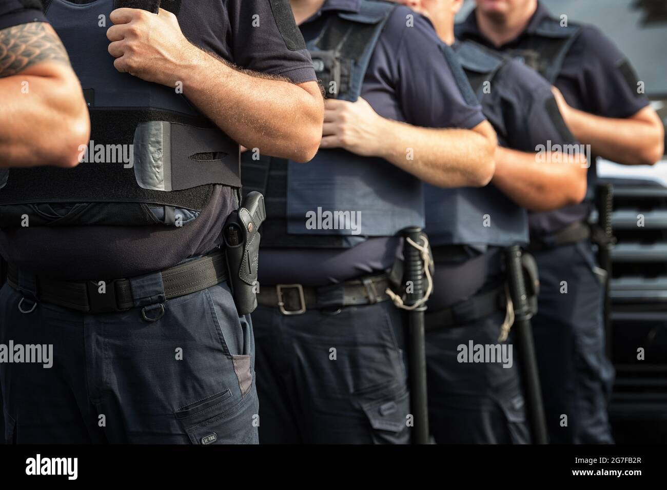 Soldiers security in the ranks, ammunition equipment and weapons, with