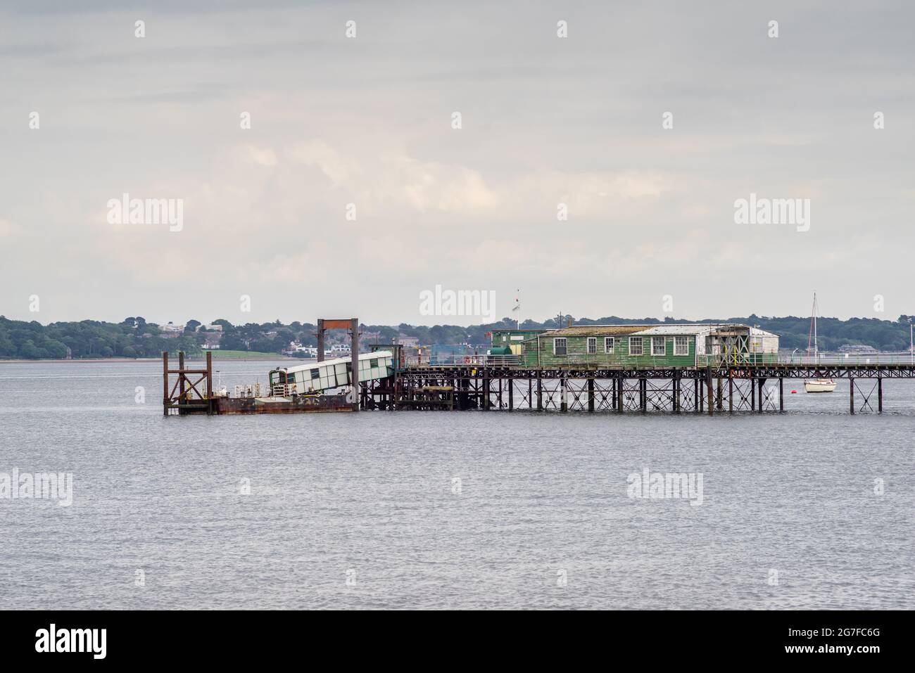 Hythe Pier Ferry Port - one of the longest piers in the UK, Hythe, Southampton, England, UK Stock Photo