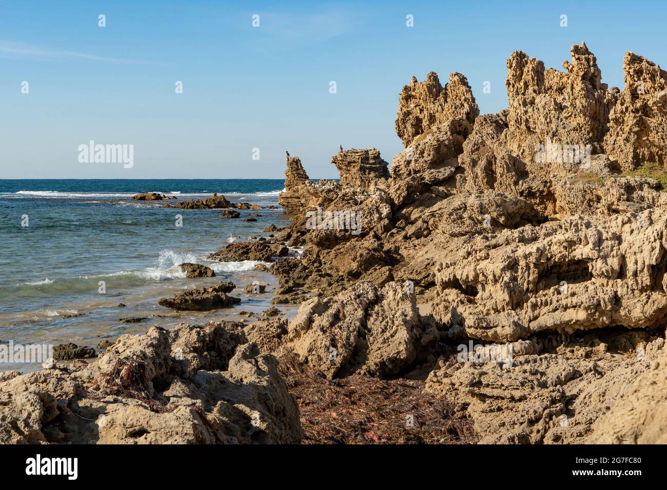 Rocks at Pt Roadknight, Anglesea, Victoria, Australia Stock Photo