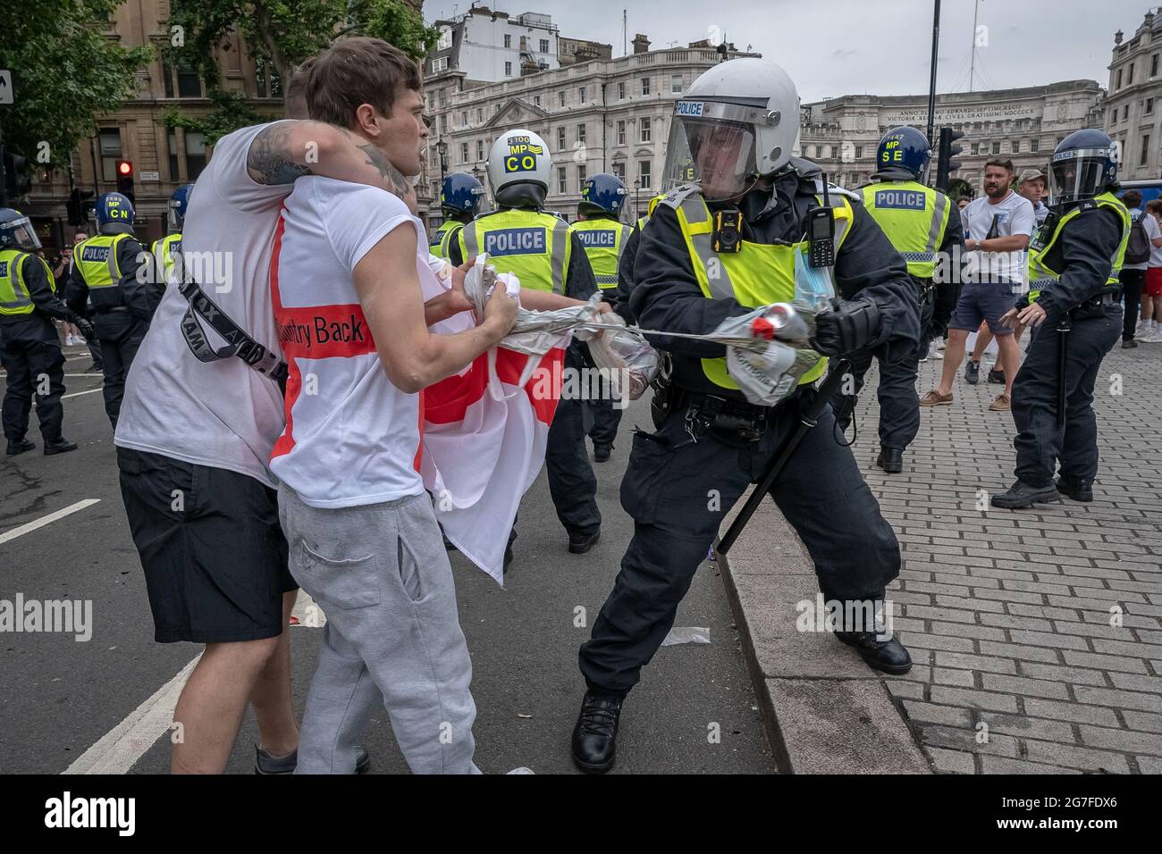 Euro 2020: Disorderly behaviour as riot police confiscate alcohol from ...