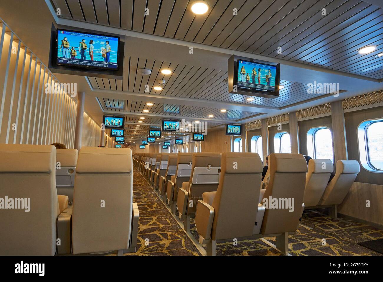 Knead Betsy Trotwood School education ATHENS, GREECE - JUNE 2017: Interior view of the Nissos Rodos Ferry boat  from Hellenic Seaways company Stock Photo - Alamy