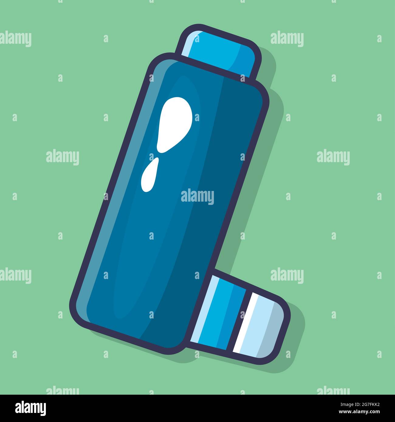 asthma inhaler isolated vector illustration in flat style Stock Vector