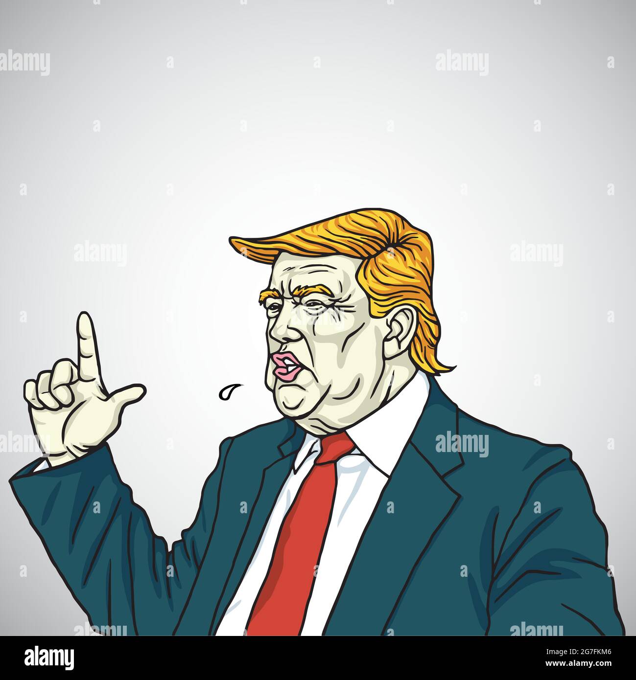 Donald Trump Headshot Shouting You're Fired. Portrait Cartoon Vector Illustration Stock Vector