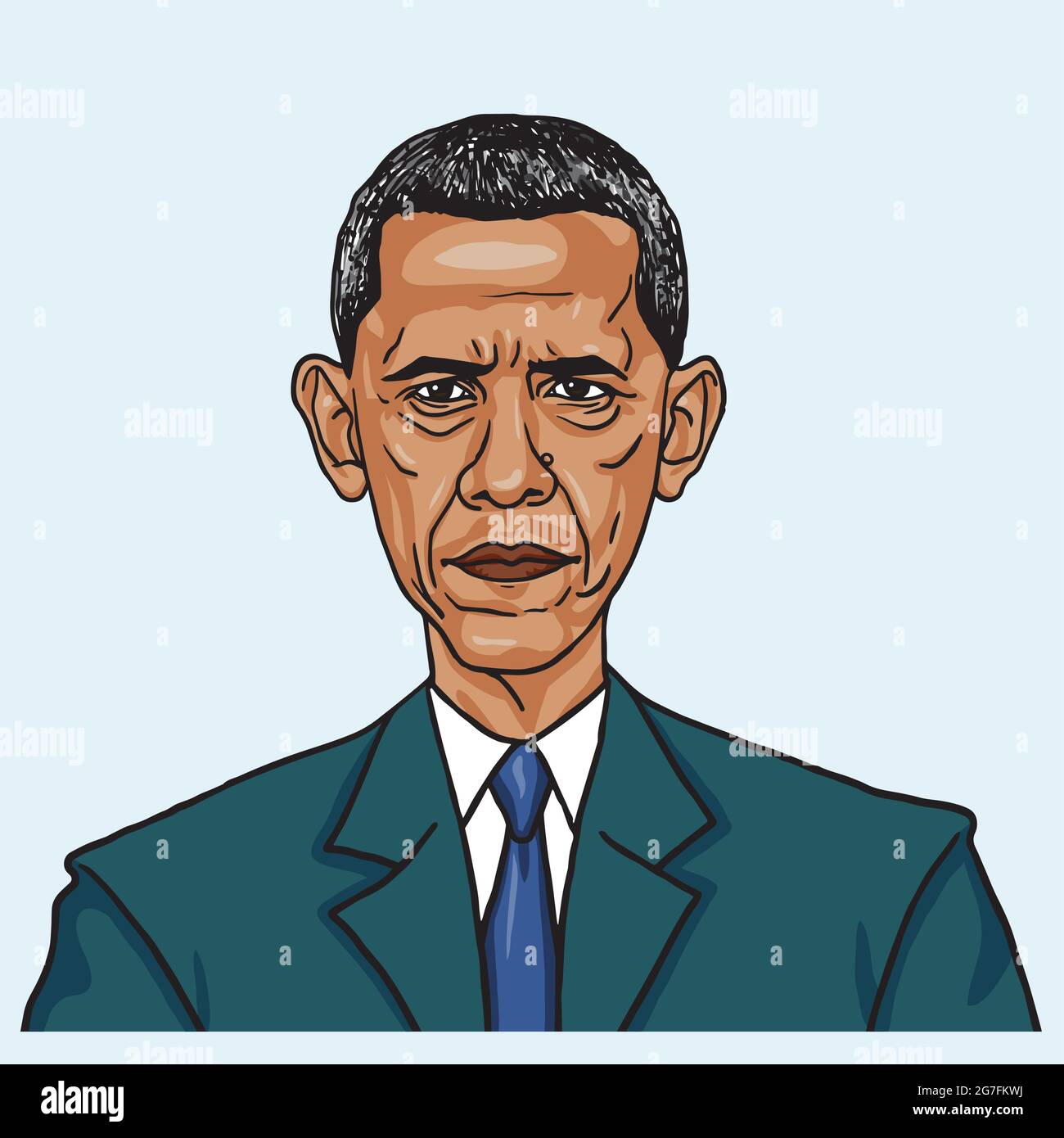 Barack Obama. Vector Caricature Illustration Drawing Stock Vector