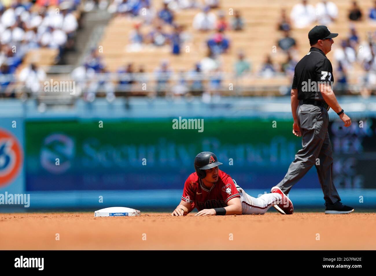 Arizona Diamondbacks infielder Josh Rojas (10) is called out during an ...