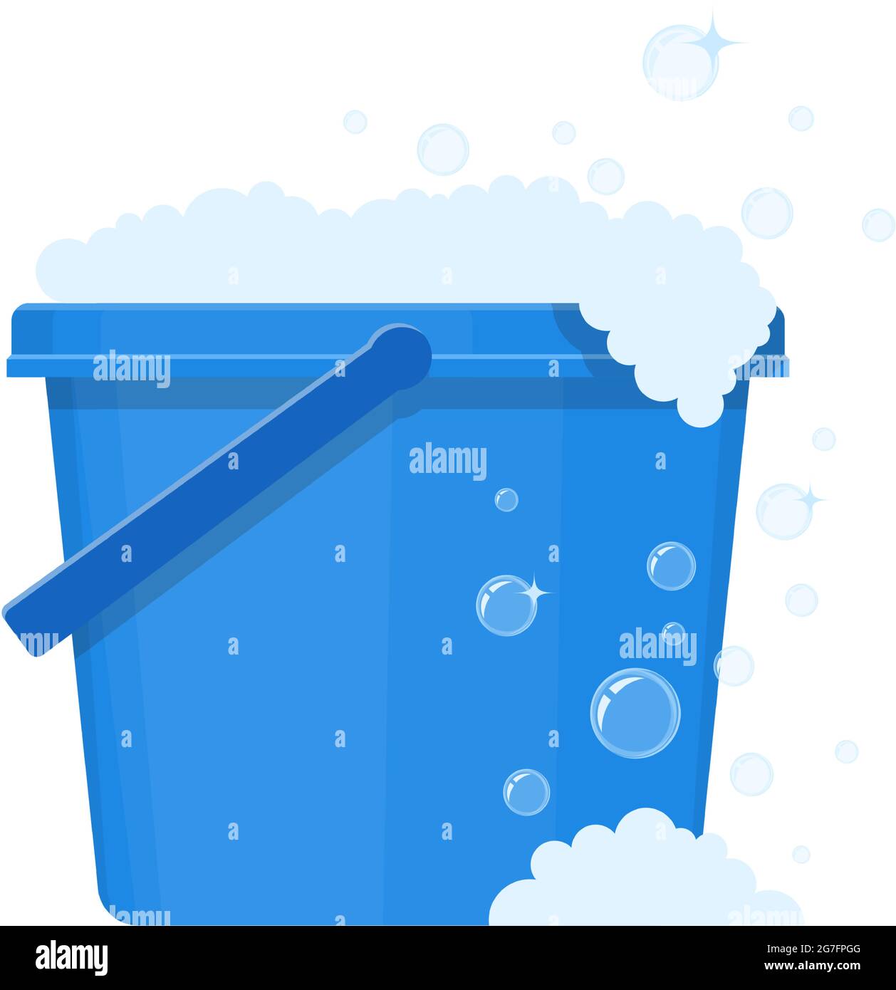 Vector bucket with wash water icon plastic pail illustration Stock ...