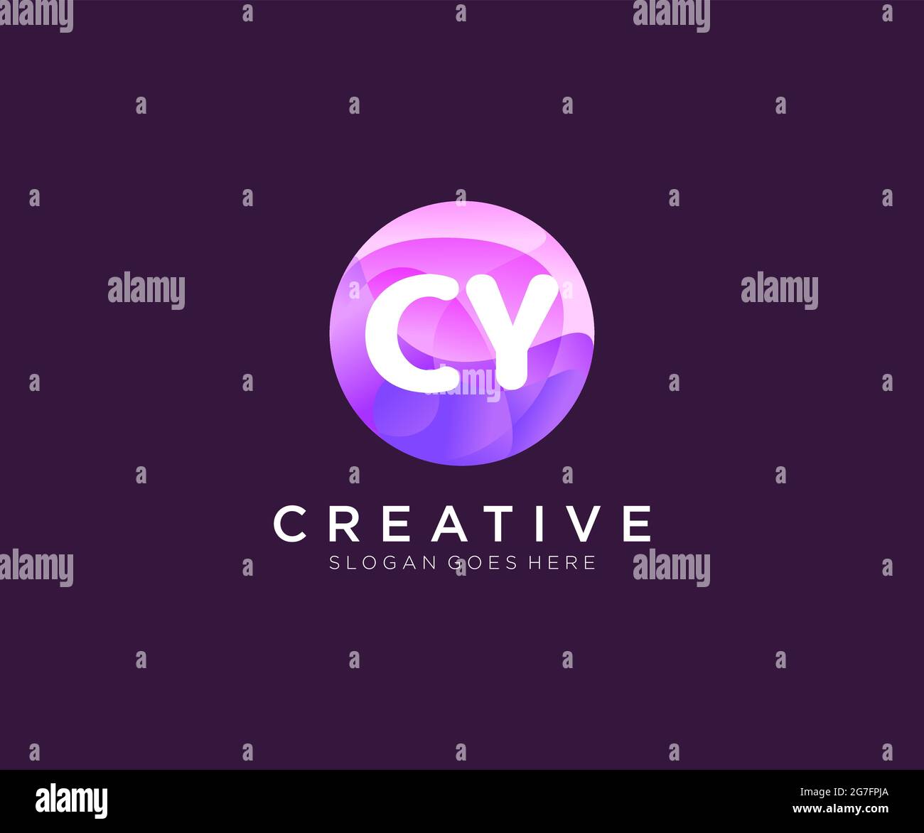 CY initial logo With Colorful Circle template Stock Vector