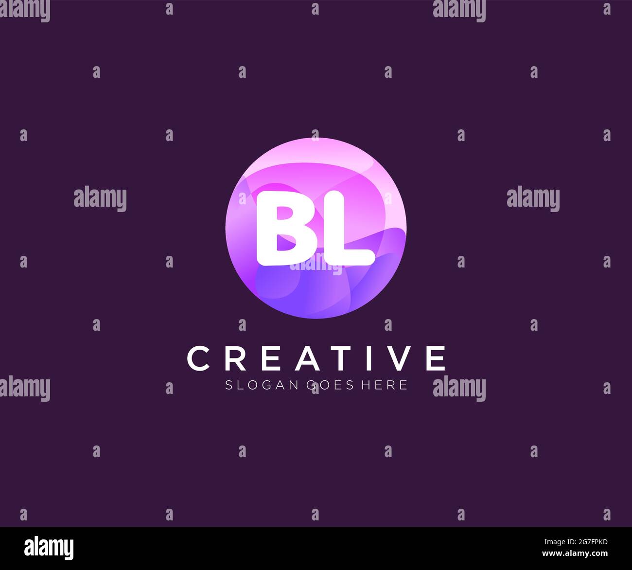 BL initial logo With Colorful Circle template Stock Vector