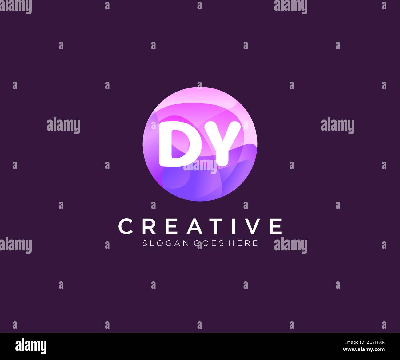 DY initial logo With Colorful Circle template Stock Vector