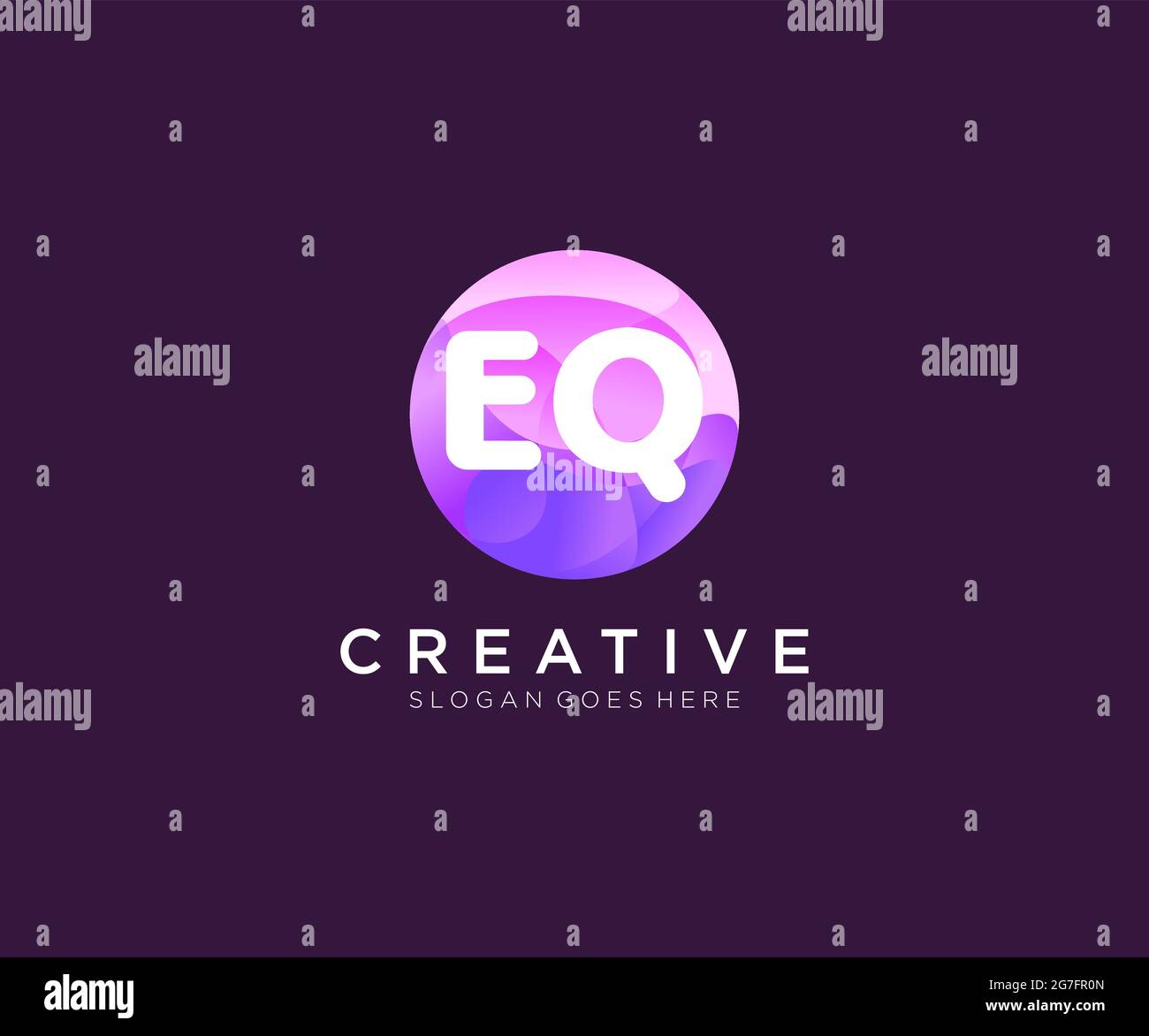 Eq Initial Logo With Colorful Circle Template Stock Vector Image And Art