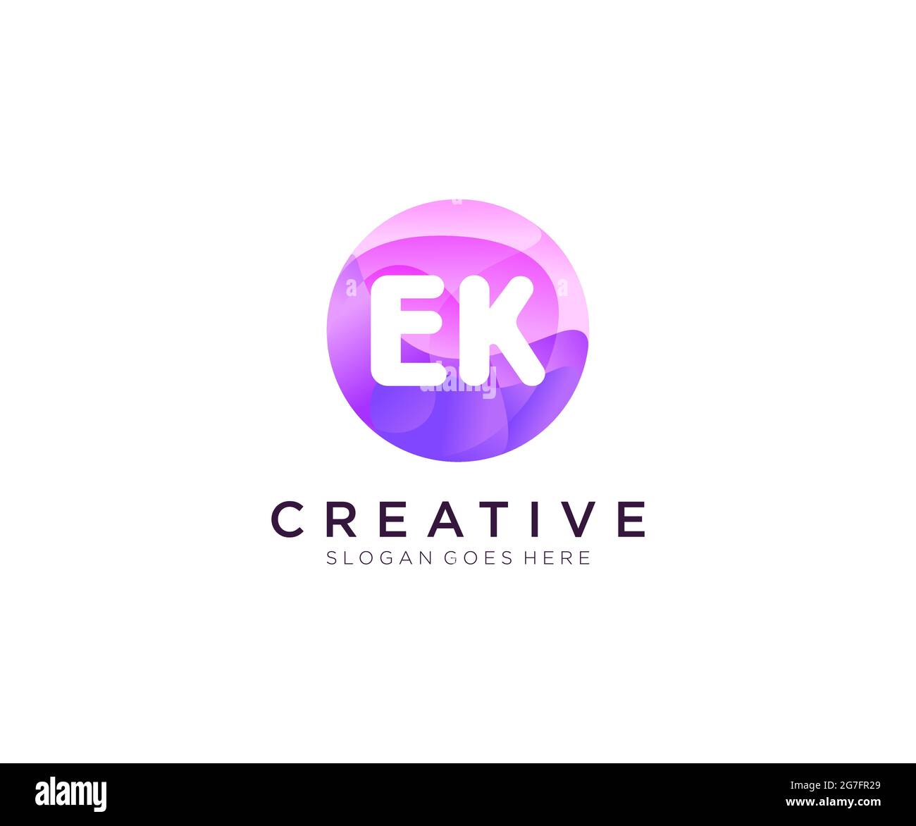 EK initial logo With Colorful Circle template Stock Vector