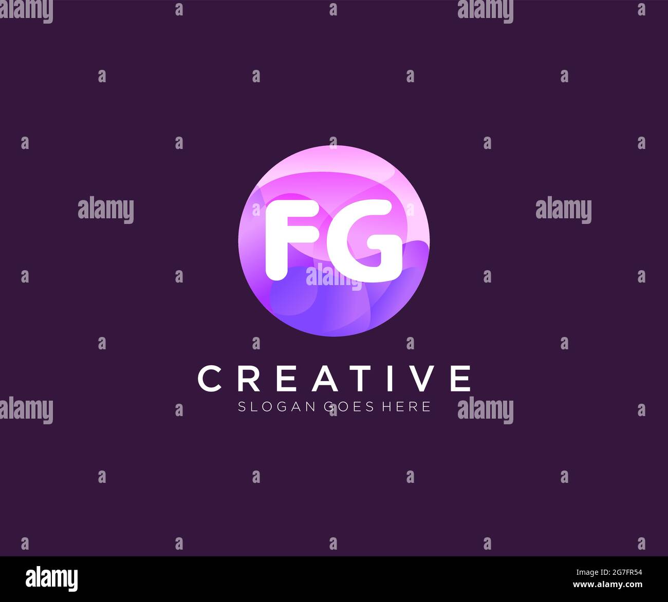 FG initial logo With Colorful Circle template Stock Vector