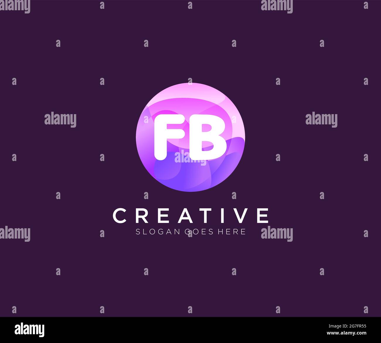 FB initial logo With Colorful Circle template Stock Vector